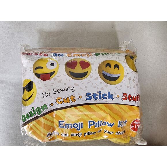 Emoji Pillow Kit for Kids and Adults - Fun Craft Toy - No Sewing Required - Picture 1 of 3